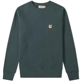 Maison Kitsuné Fox Head Patch Crew SweatForest Green