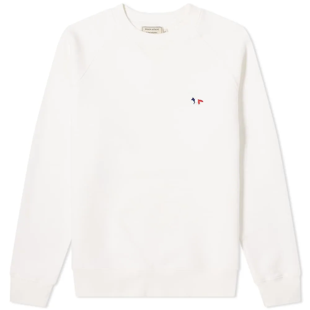 Maison Kitsuné Tricolor Fox Patch Clean Crew SweatEcru