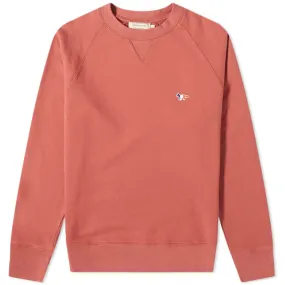 Maison Kitsuné Tricolor Fox Patch Crew SweatDark Pink