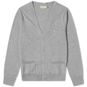 Maison Kitsuné Tricolour Fox Patch CardiganGrey Melange