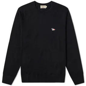 Maison Kitsuné Tricolour Fox Patch Crew KnitBlack