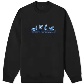 Maison Kitsuné X ADER error Yoga Blue Fox Crew SweatBlack