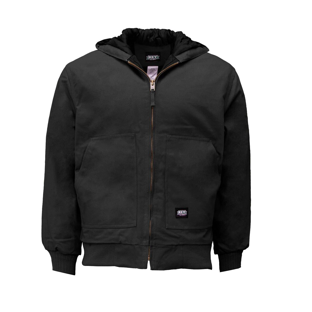 Men's Key Insulated Hooded Duck Jacket in Black