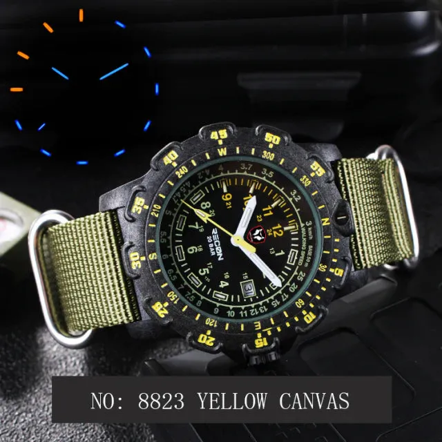 Men's Luminous Military 200M Diving Waterproof Quartz Wrist Watch