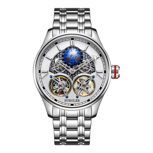 Men's Stainless Steel Waterproof Automatic Mechanical Tourbillon Watch