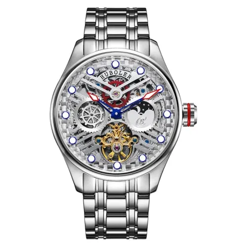 Men's Stainless Steel Waterproof Automatic Mechanical Tourbillon Watch