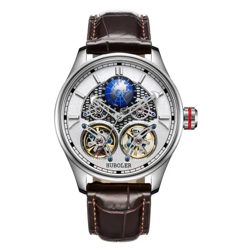 Men's Stainless Steel Waterproof Automatic Mechanical Tourbillon Watch