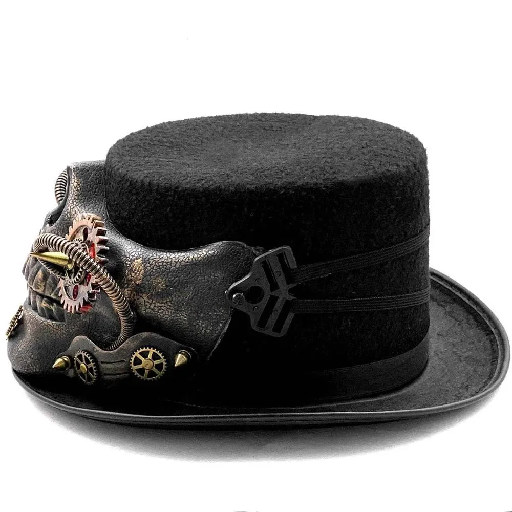 Men's Steampunk Skeleton Gothic Skull Gears Party Punk Top Hat