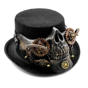 Men's Steampunk Skeleton Gothic Skull Gears Party Punk Top Hat