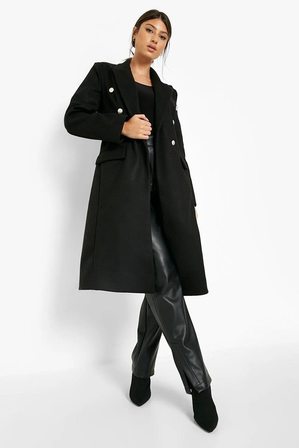 Military Wool Look Coat