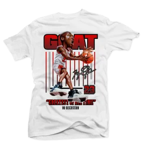 Mj Playoff 12 Goat White Tee