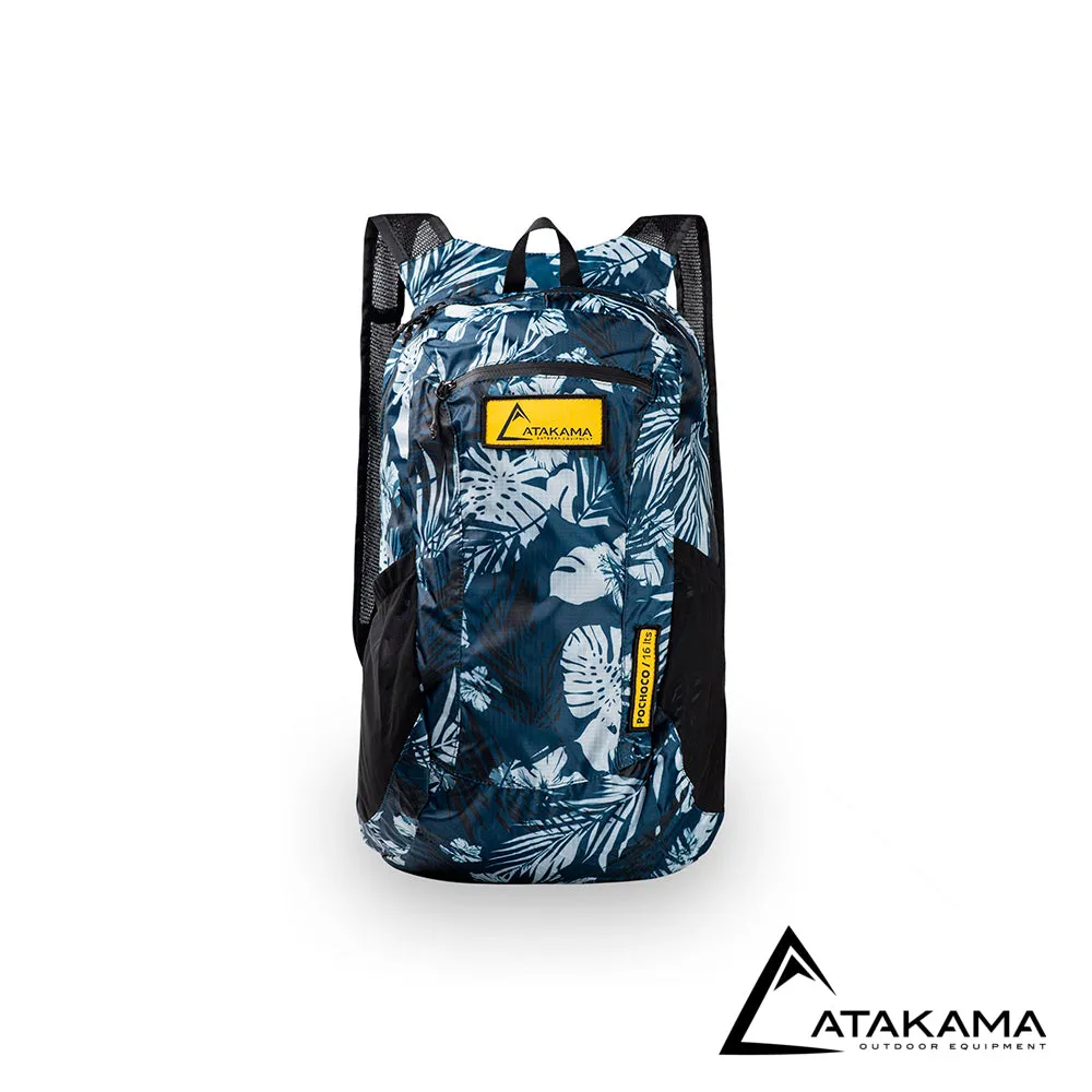 Mochila Plegable Pochoco 16L Edición Limitada Azul Flores - Atakama Outdoor