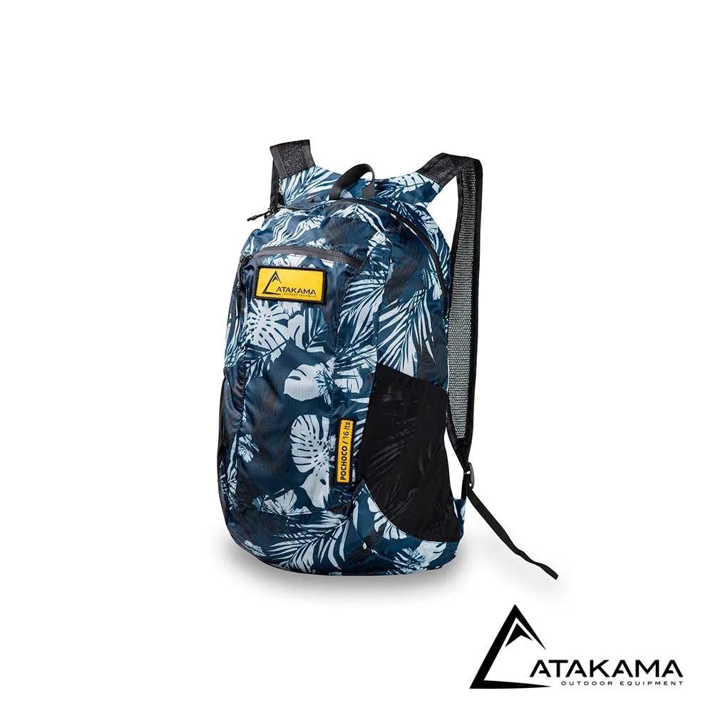 Mochila Plegable Pochoco 16L Edición Limitada Azul Flores - Atakama Outdoor