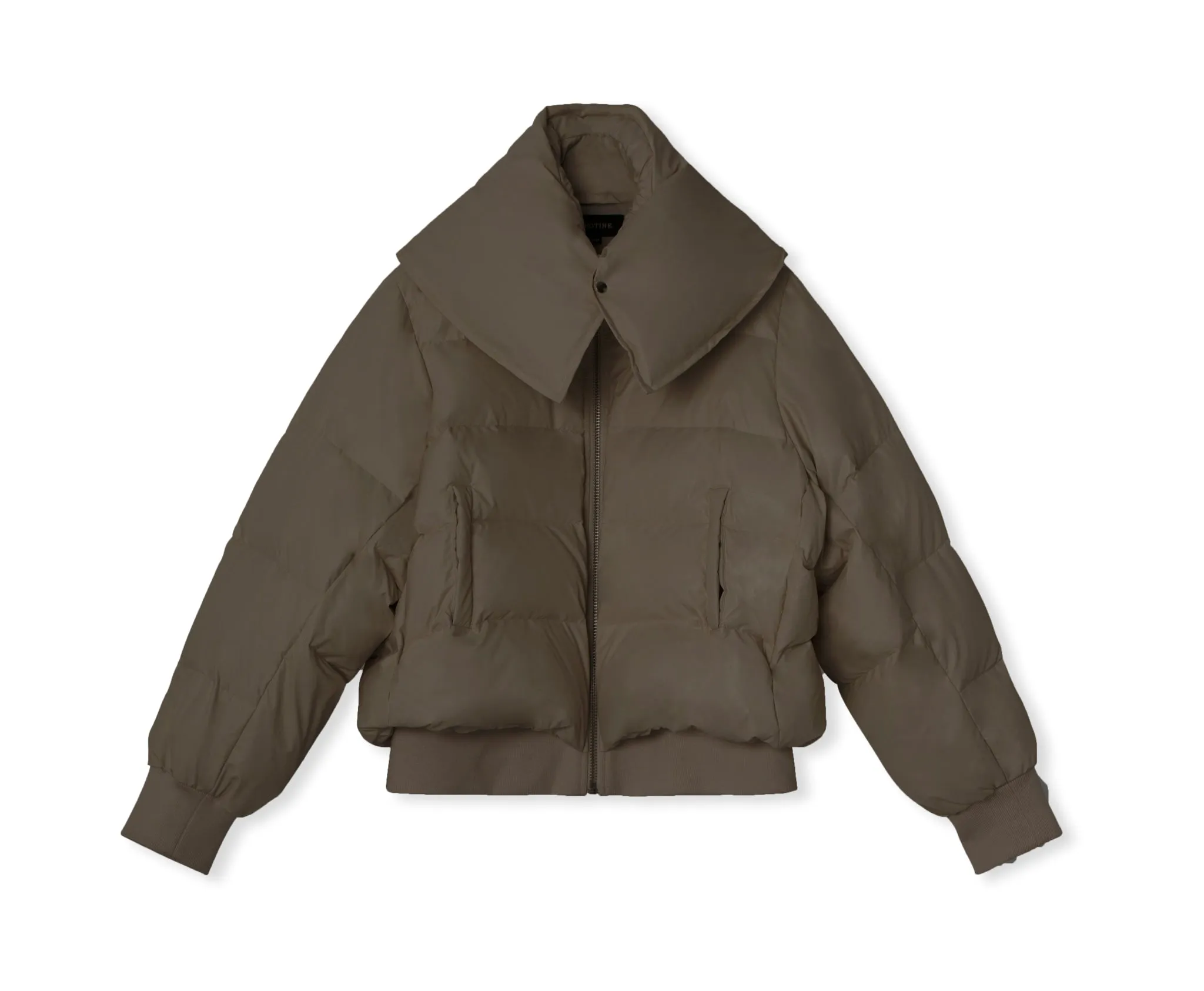 MORGAN PUFFER JACKET - GREY/BROWN