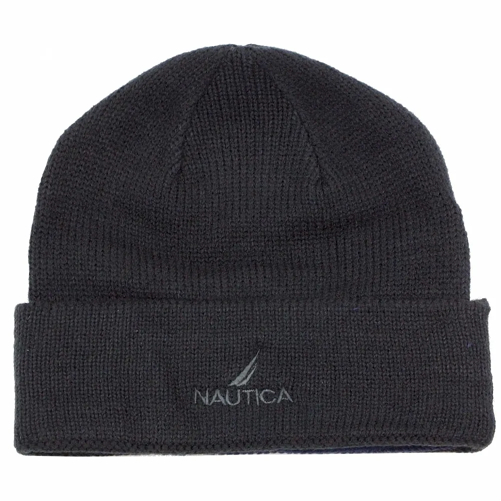 Nautica Boy's Knit Fleece Winter Beanie Hat