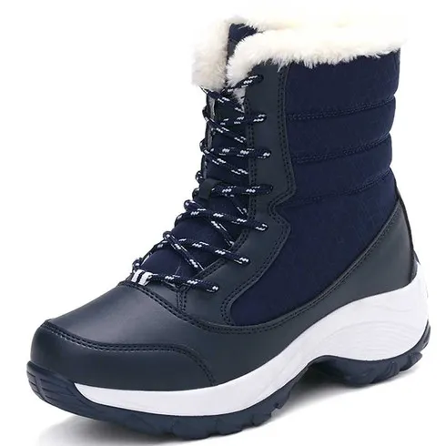 Navy casual winter double rocker bottom shoe boot