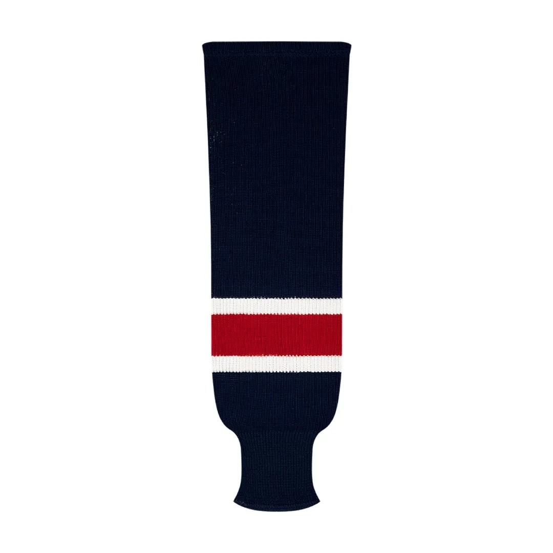 NHL Pattern 9800 Knit Hockey Socks: Columbus Blue Jackets 2000 Navy