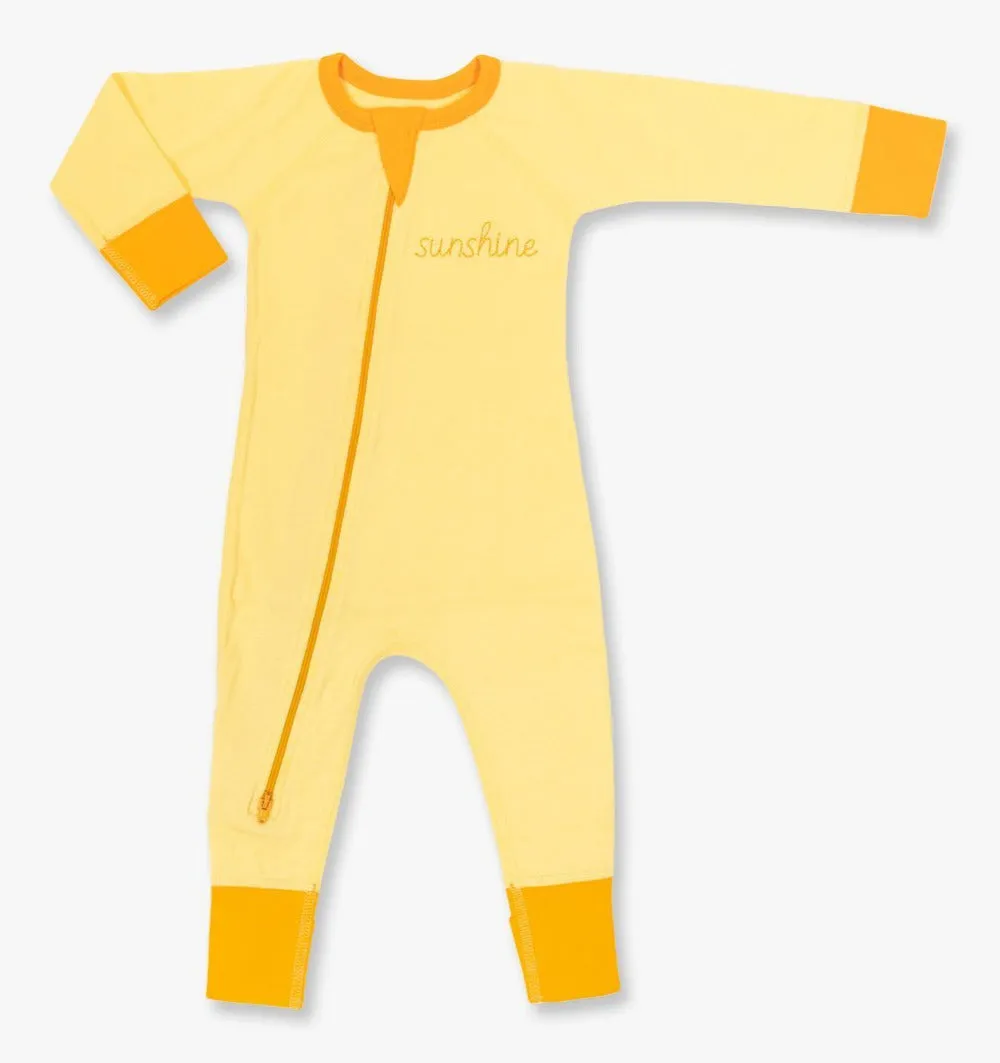 Organic Yellow Sunshine Zip Romper