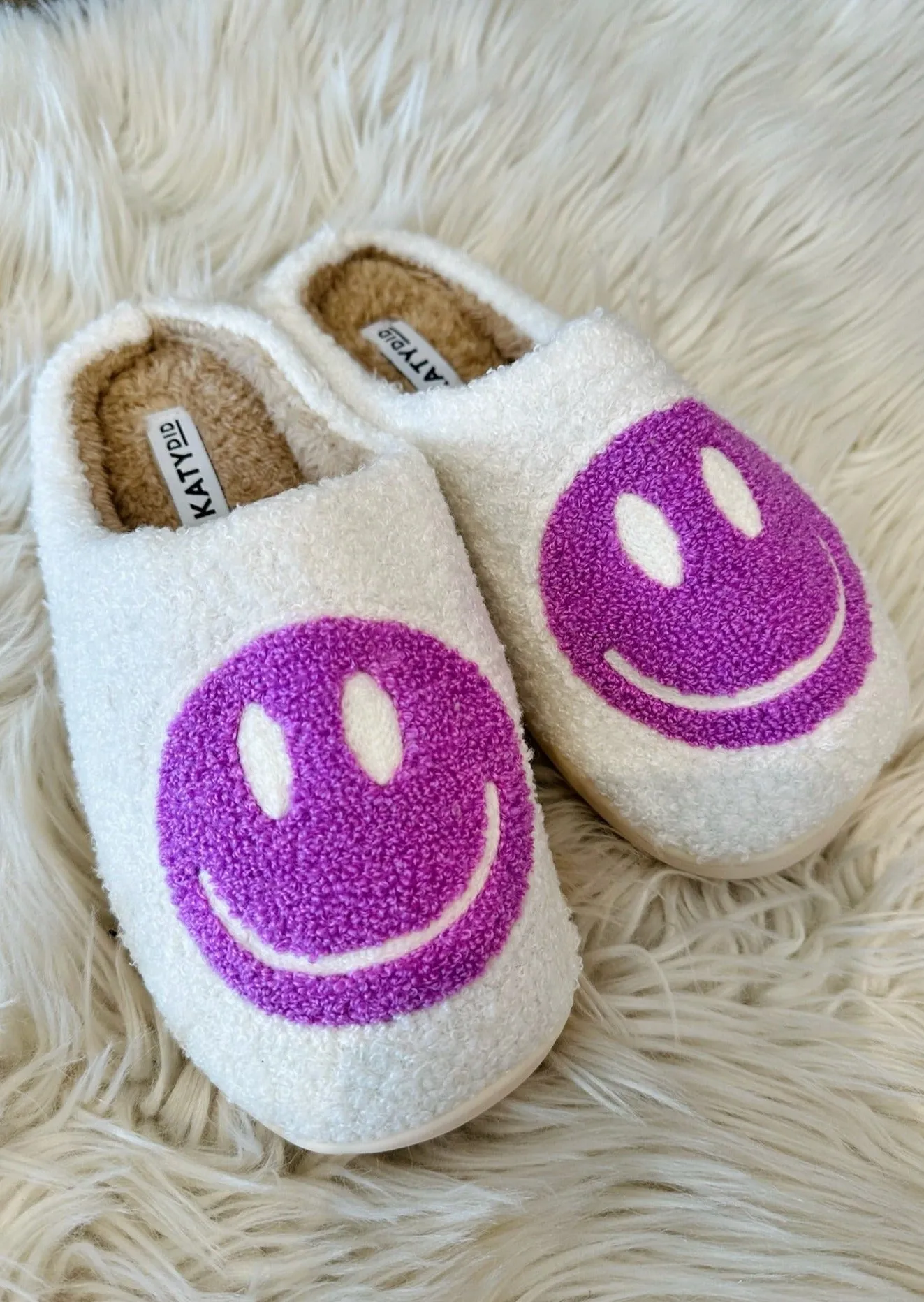 Pastel Happy Face Slippers