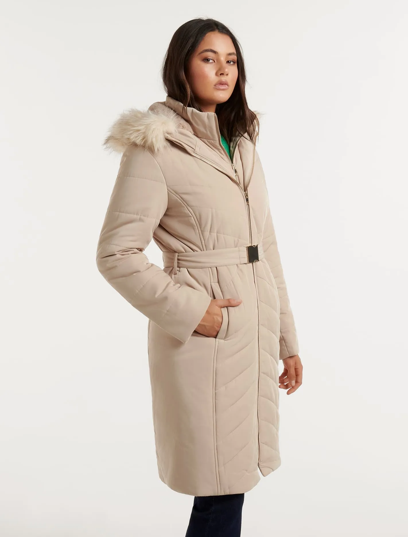 Pia Longline Quilted Puffer Jacket