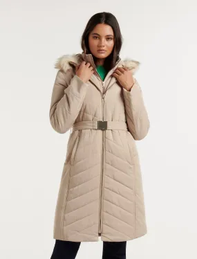 Pia Longline Quilted Puffer Jacket