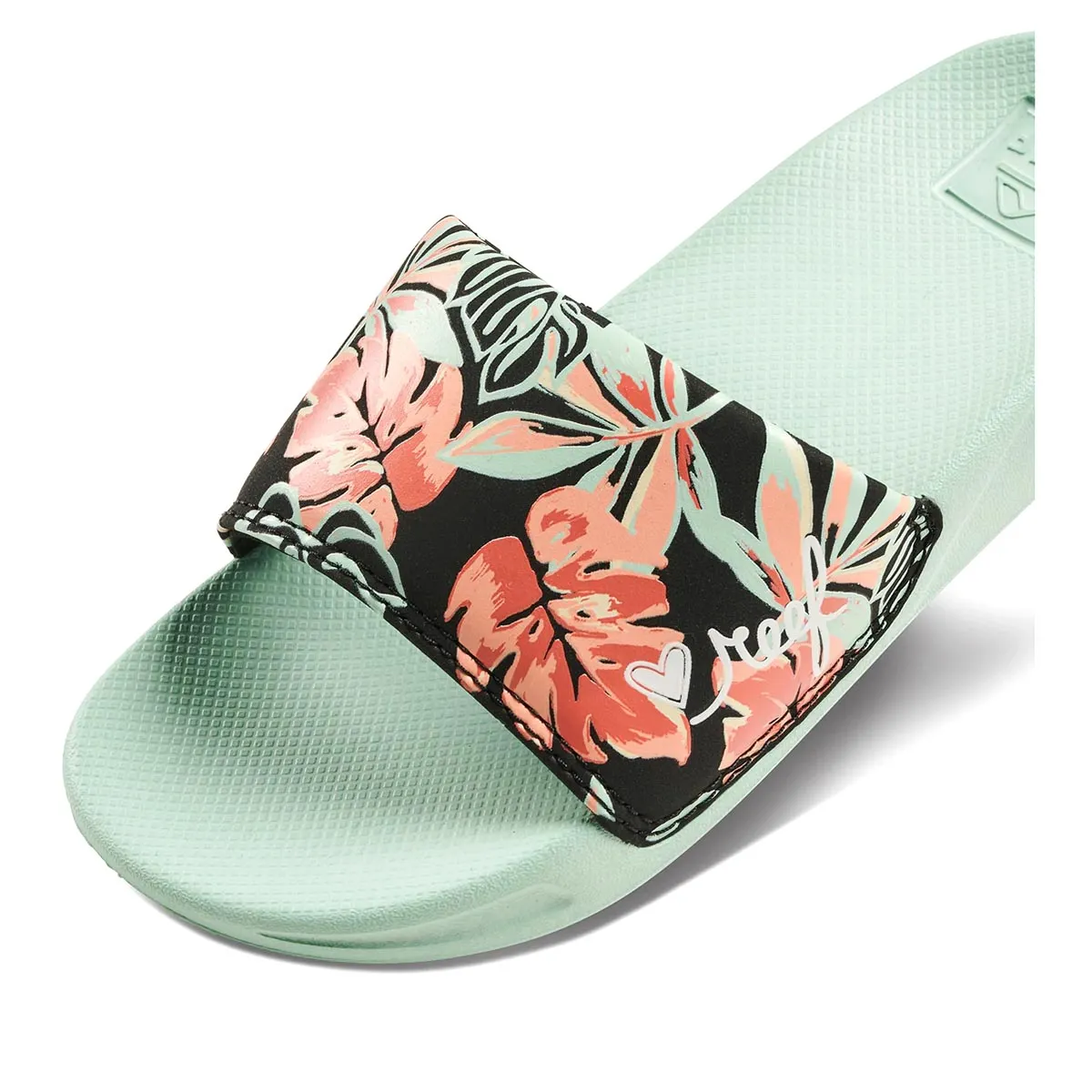 Reef Kid's One Slide Flip Flop - Mint Monstera