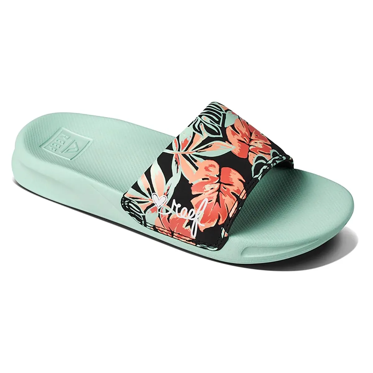 Reef Kid's One Slide Flip Flop - Mint Monstera