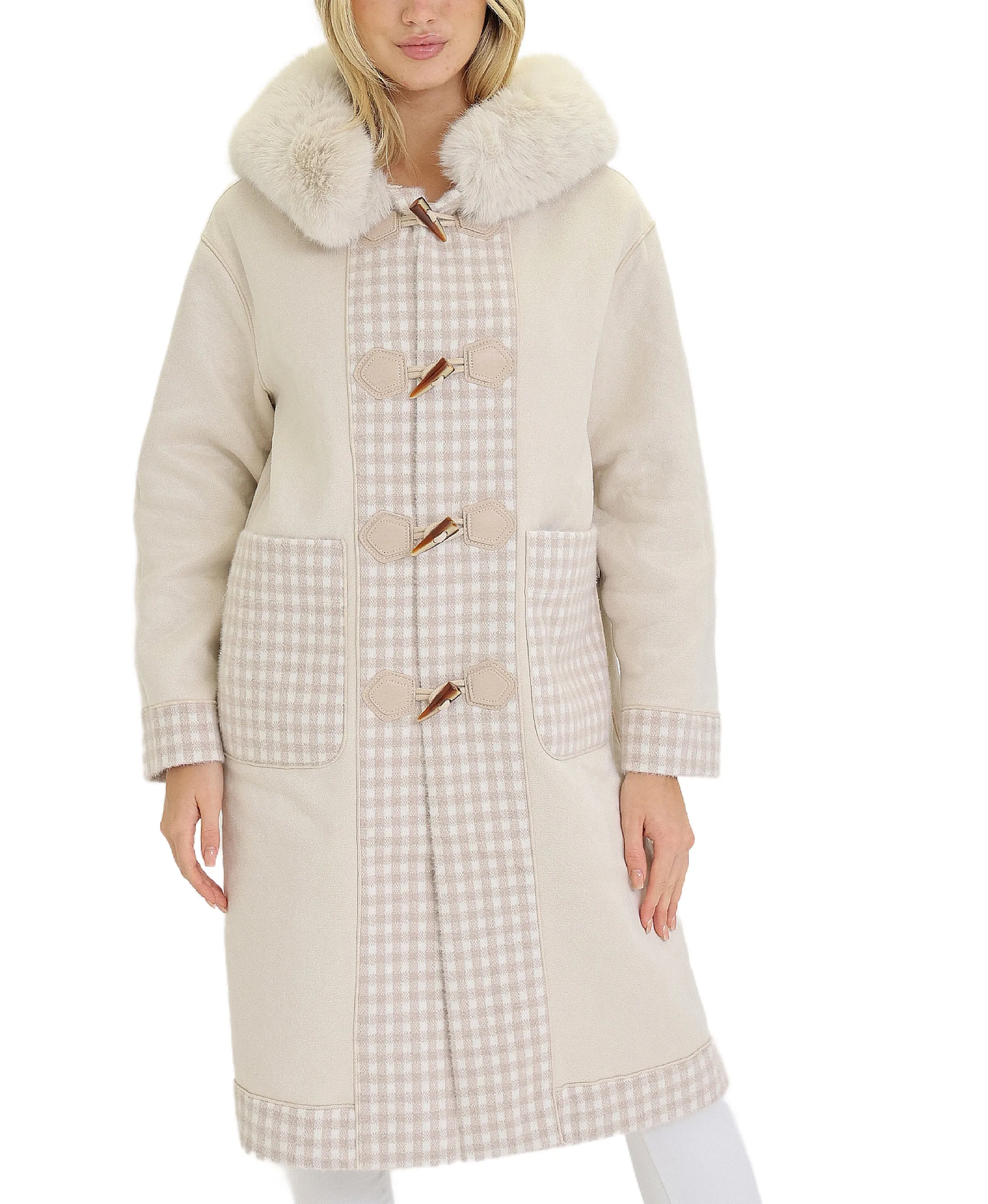 Reversible Printed Faux Fur Coat