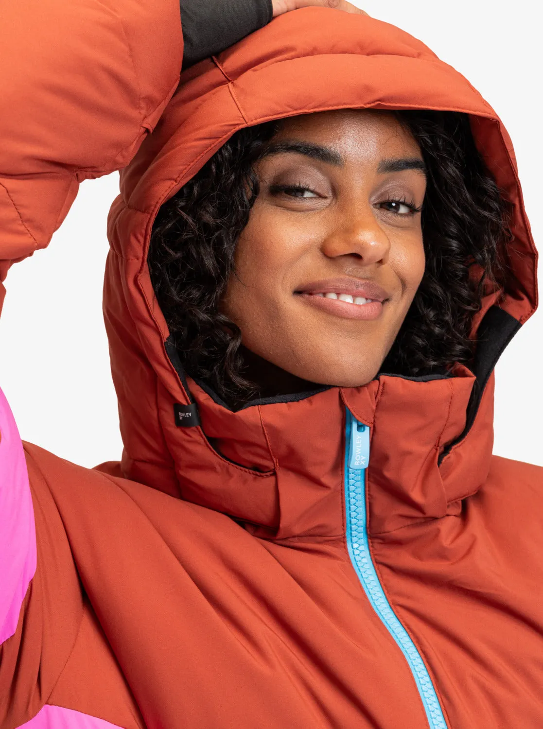 ROWLEY X ROXY Block Puffer Technical Snow Jacket - Burnt Henna