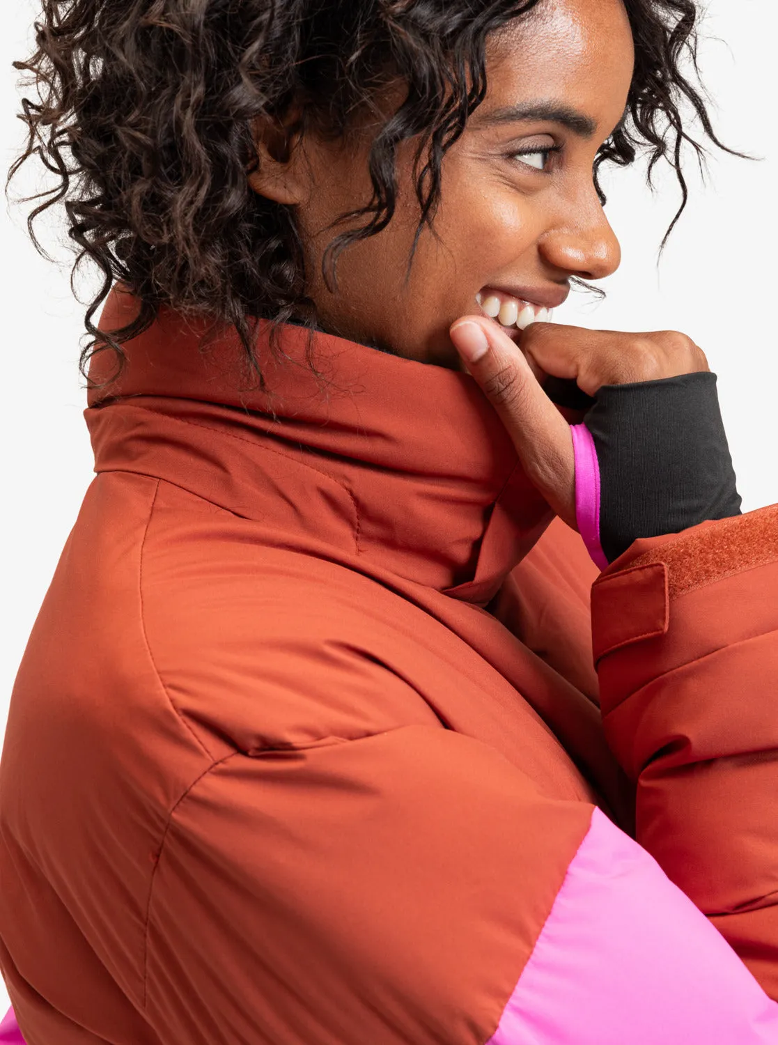 ROWLEY X ROXY Block Puffer Technical Snow Jacket - Burnt Henna