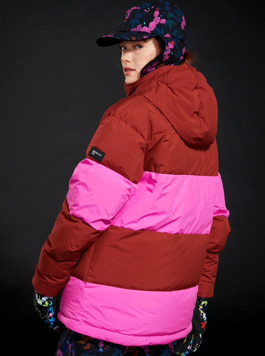 ROWLEY X ROXY Block Puffer Technical Snow Jacket - Burnt Henna