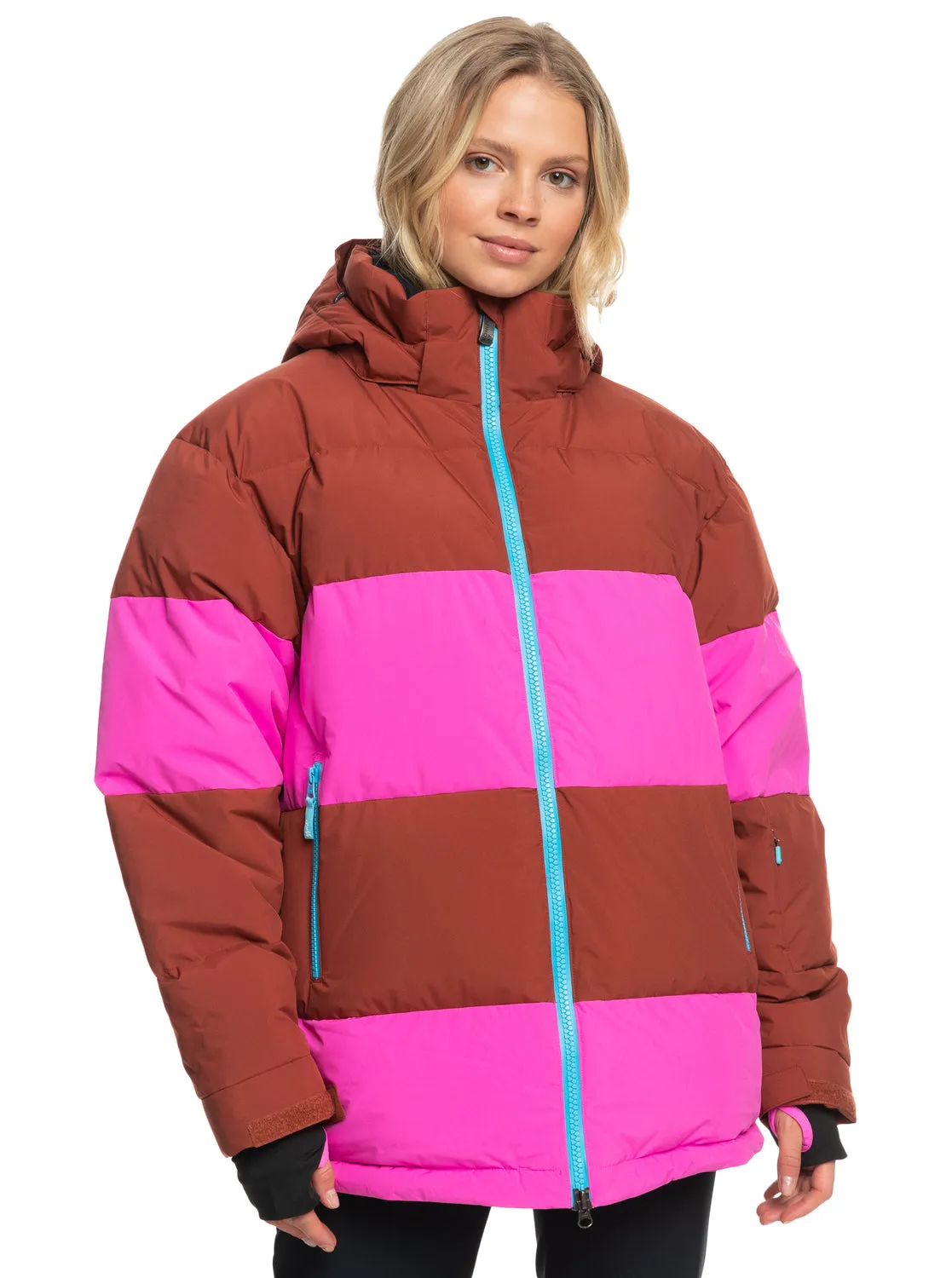 ROWLEY X ROXY Block Puffer Technical Snow Jacket - Burnt Henna