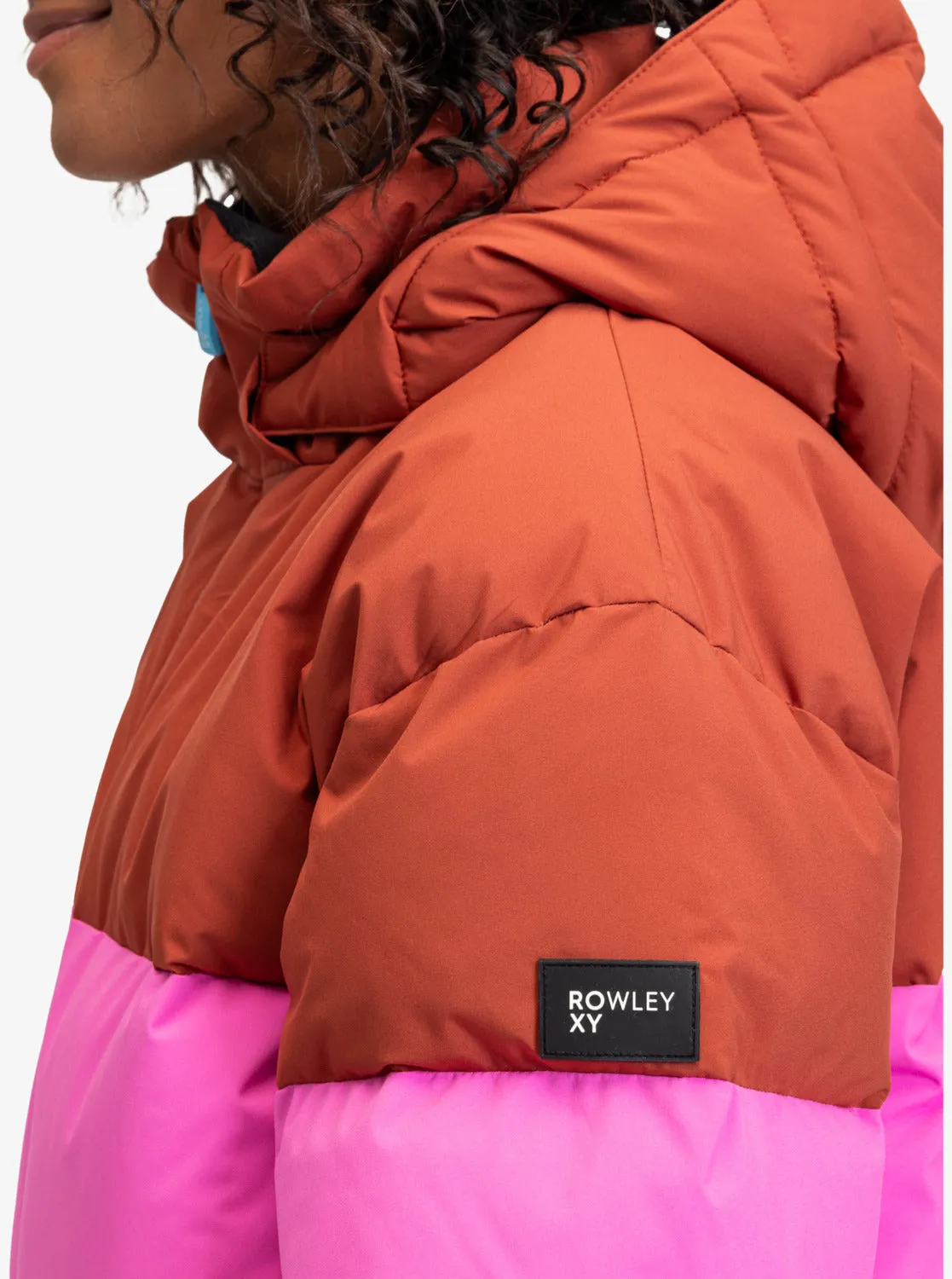 ROWLEY X ROXY Block Puffer Technical Snow Jacket - Burnt Henna