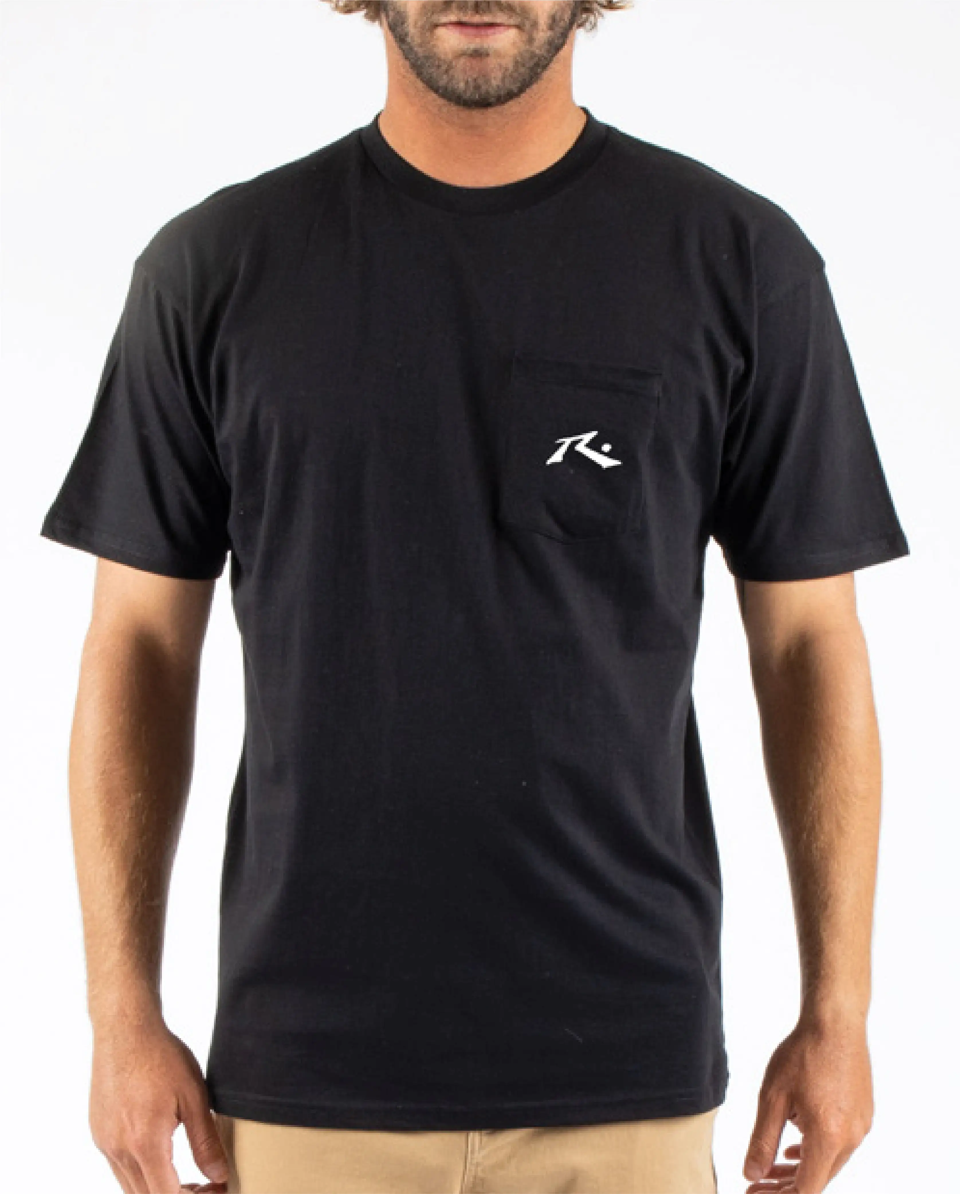 Rusty USA Base Short Sleeve Pocket Tee BLACK