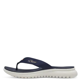 S Oliver Wedge Flip Flop Navy