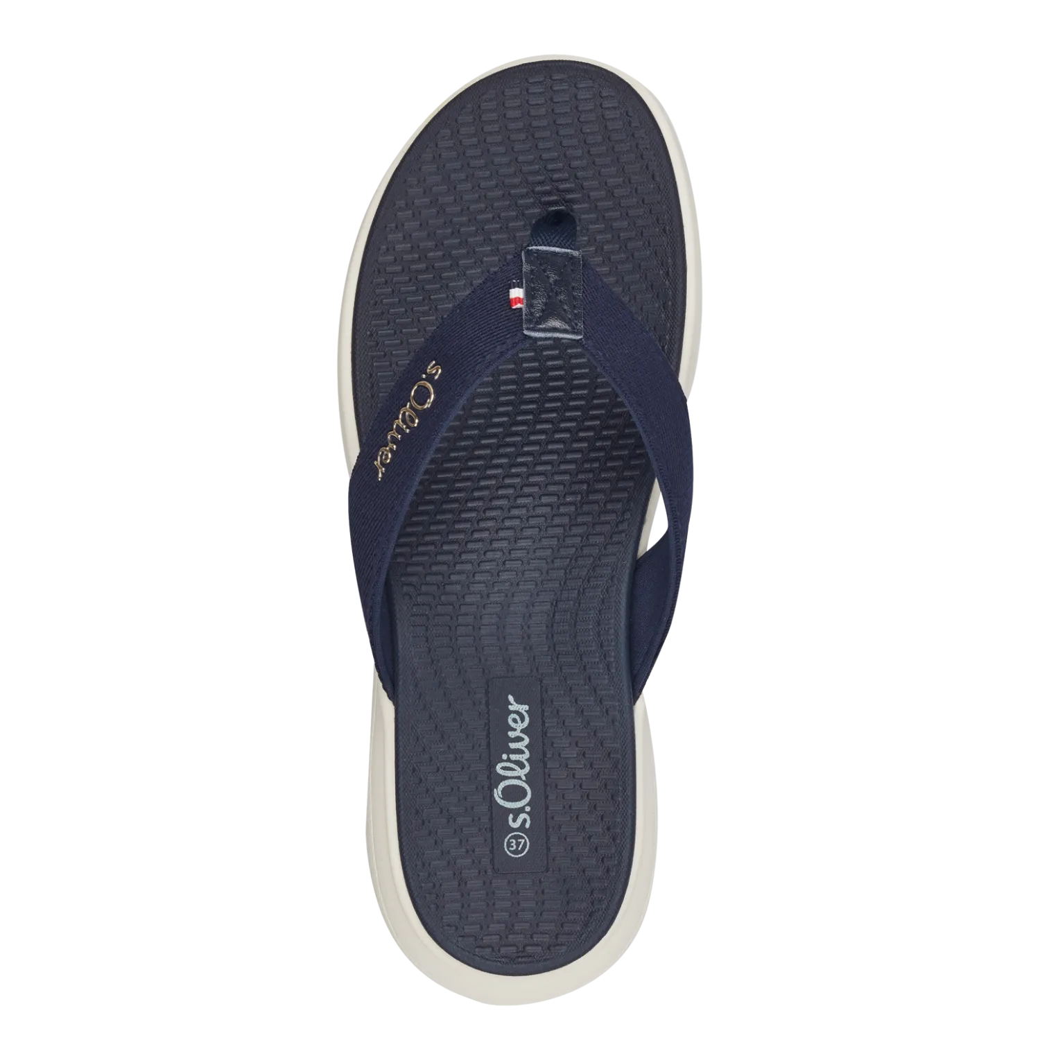 S Oliver Wedge Flip Flop Navy