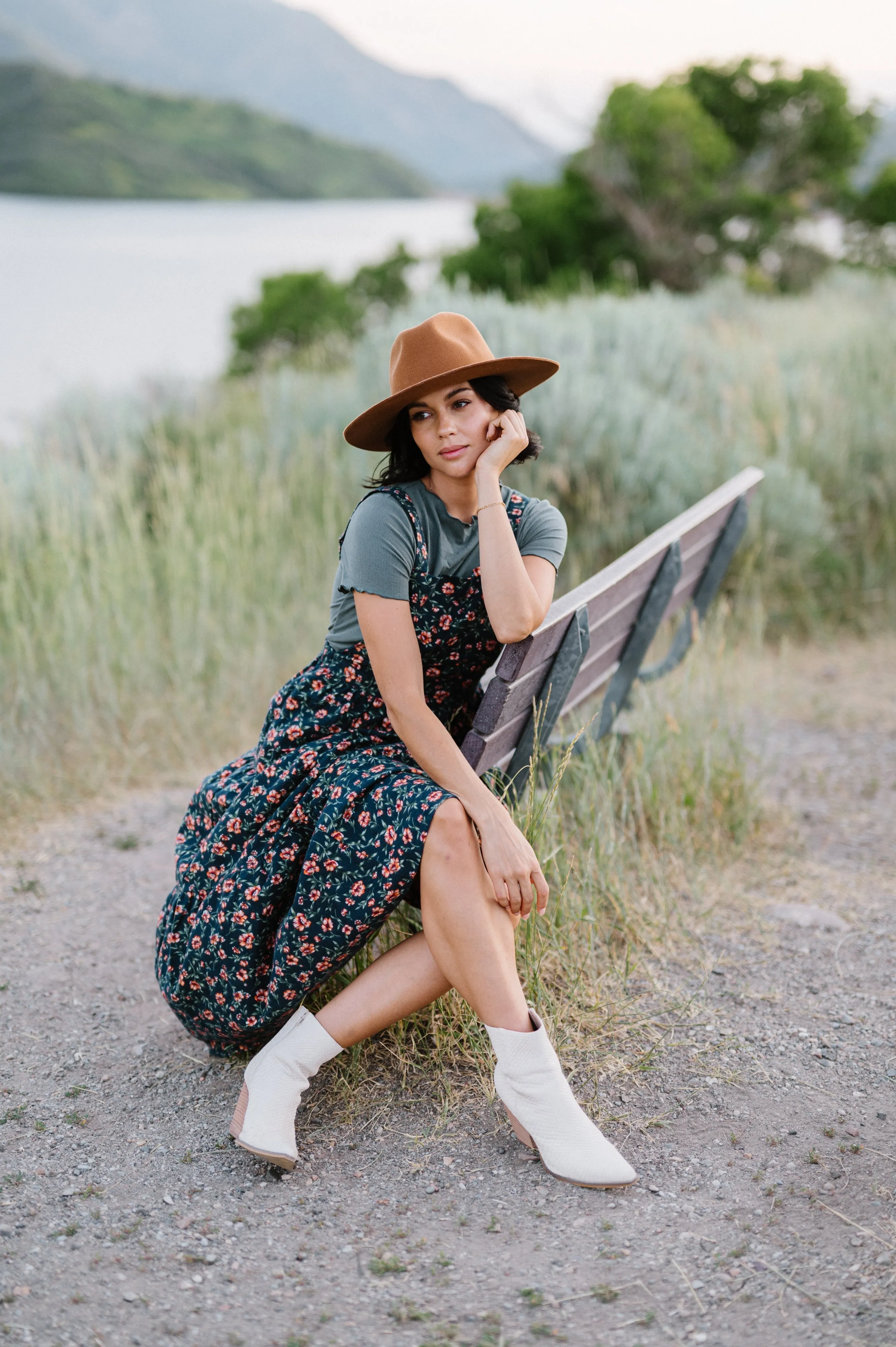 Shay Overall Floral Navy Maxi Dress