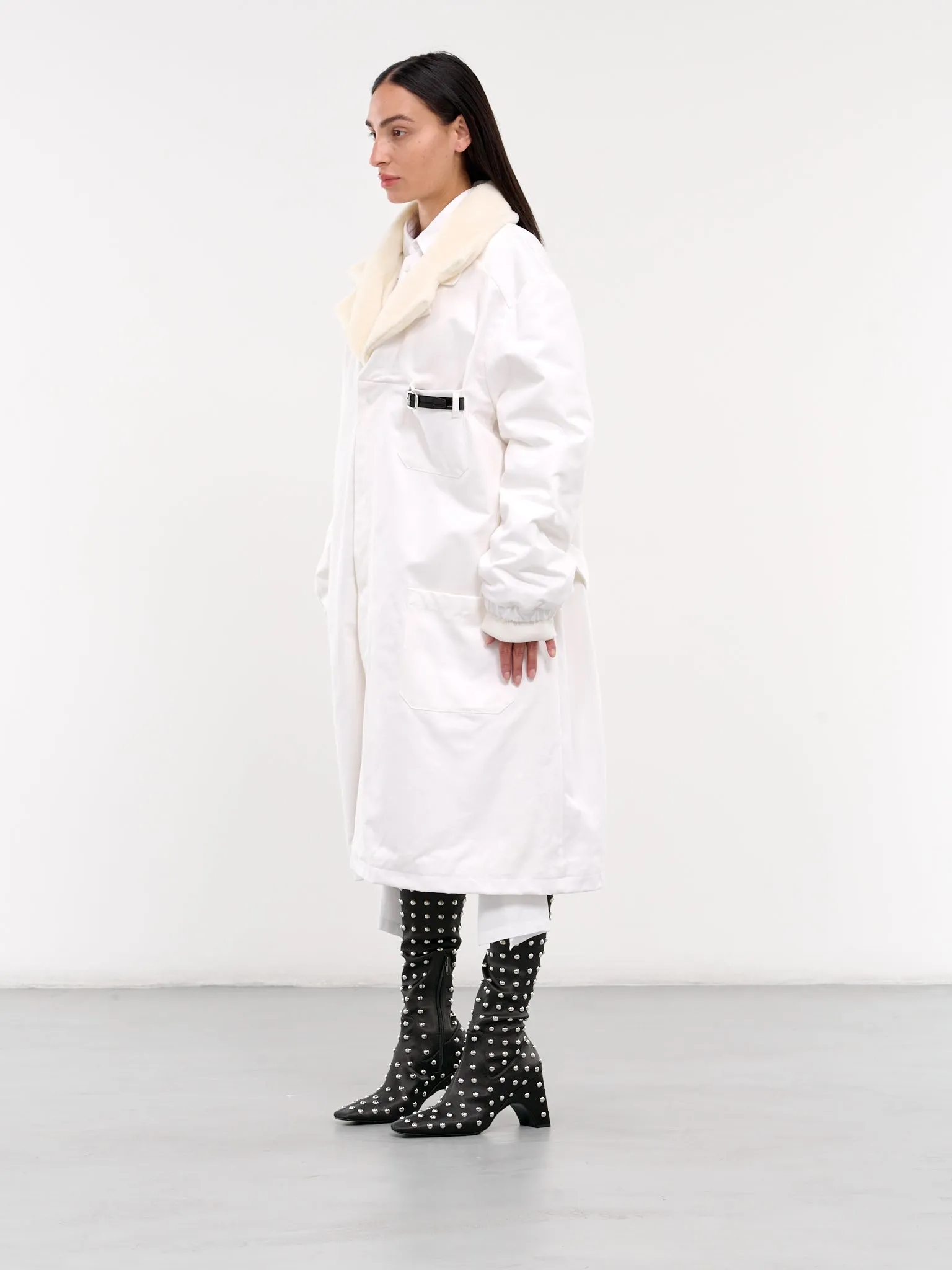 Shearling Lab Coat (COPOW22F2003-WHITE)