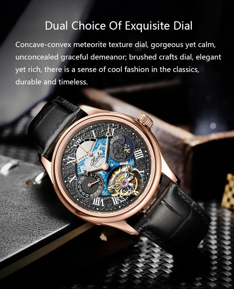 Skeleton Flying Tourbillon Automatic Mechanical Waterproof Business Watch for Men