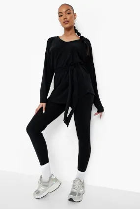 Soft Rib Top And Legging Co-ord