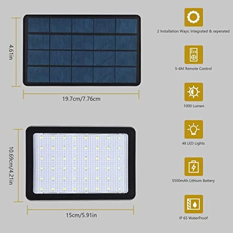 Solar Light Outdoor Solar Lamp IP65 Waterproof Solar Powered Sunlight Street Light for Garden Decoration Porch Lamp