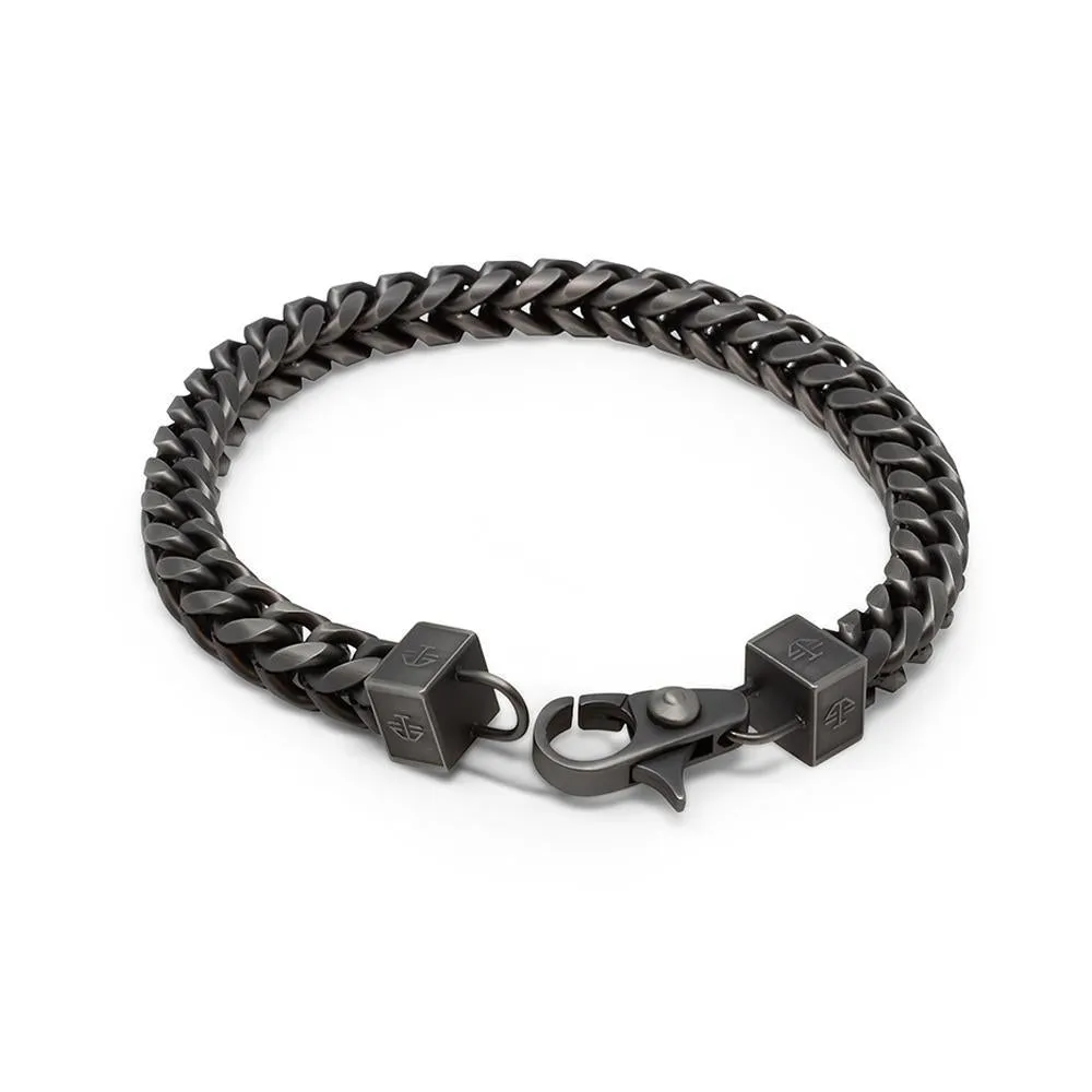 Stainless Steel HB Ion Plated Gun Metal Fox Tail Bracelet