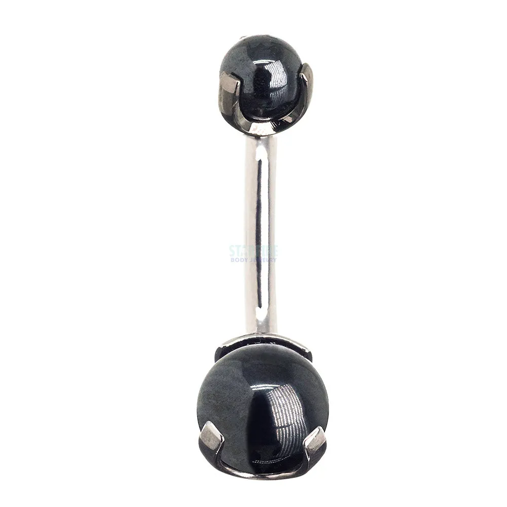 Stone Ball Navel Curve in Prong Setting