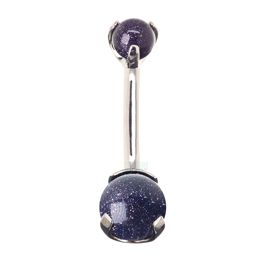 Stone Ball Navel Curve in Prong Setting