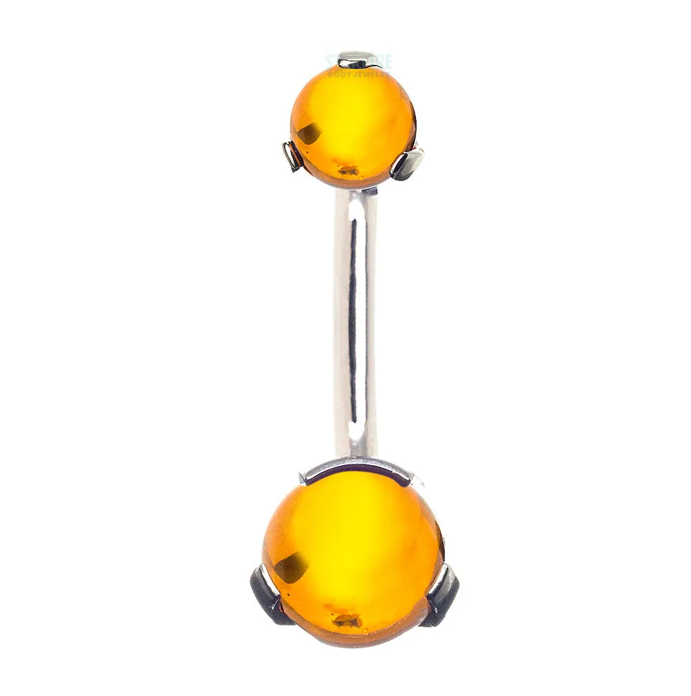 Stone Ball Navel Curve in Prong Setting