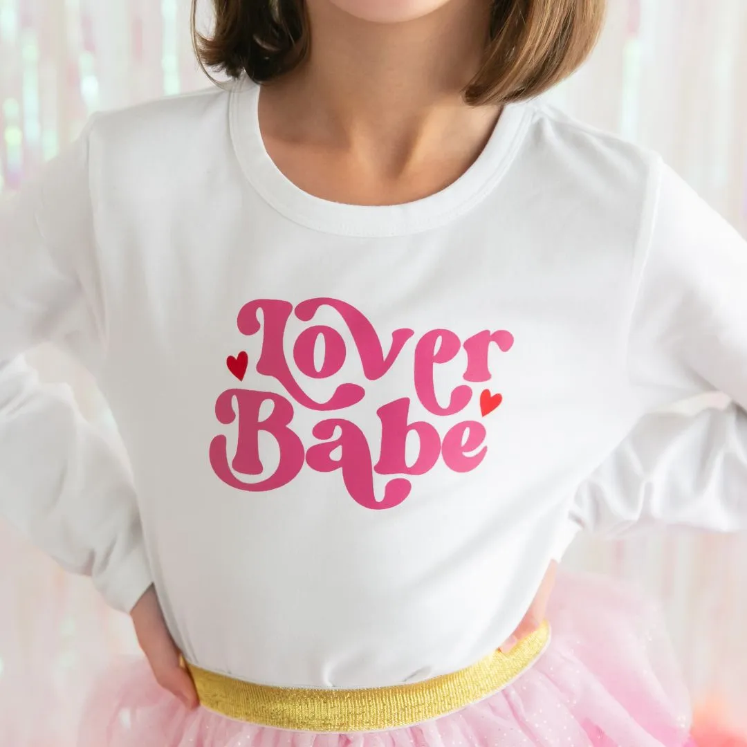 Sweet Wink Lover Babe Valentine's Day L/S White Tee