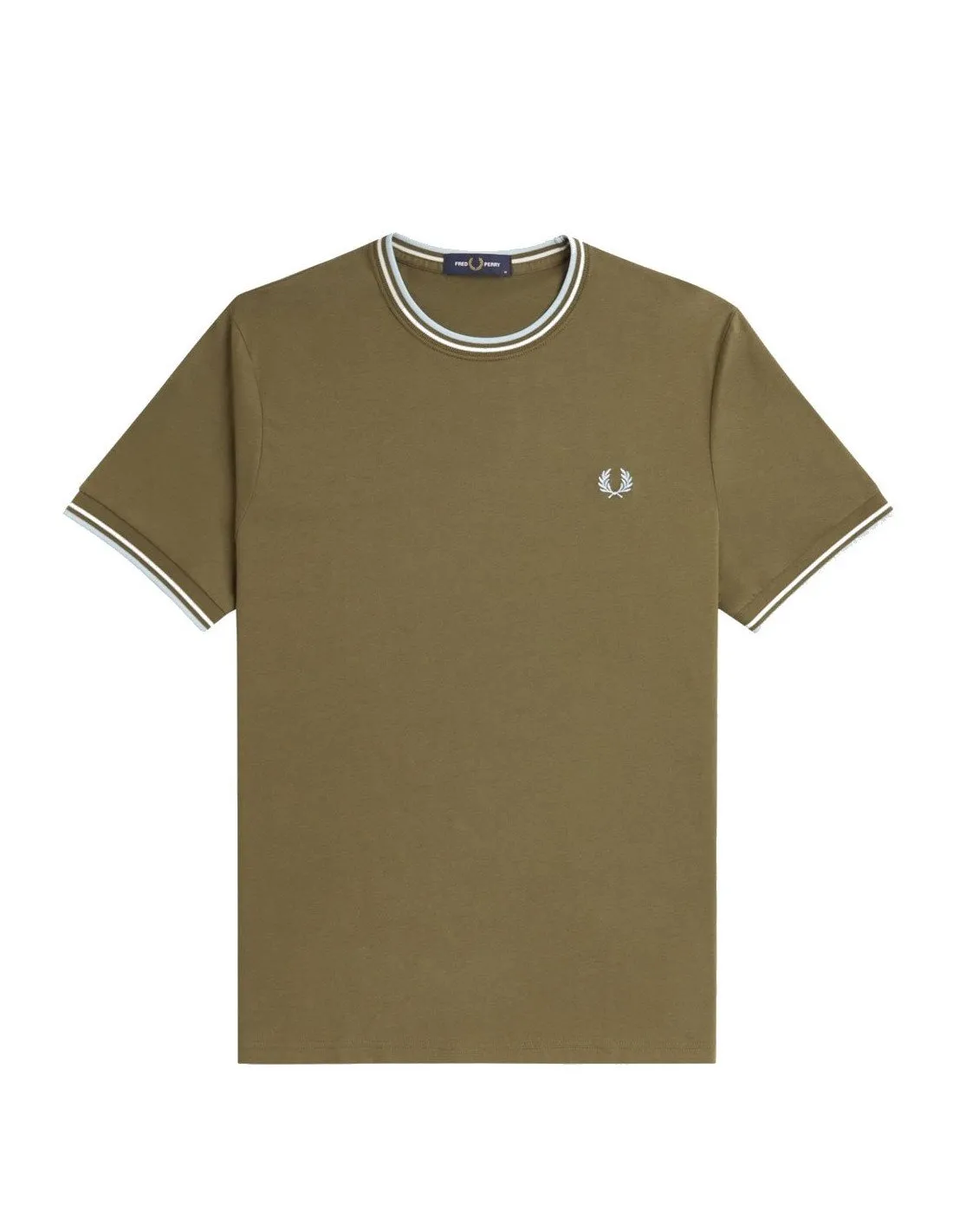 T-shirt Fred Perry uomo M1588 Twin verde militare