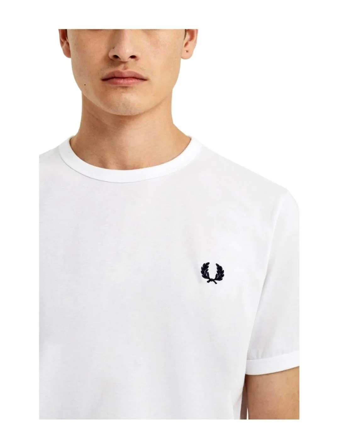 T-shirt Fred Perry uomo M3519 Ringer bianca