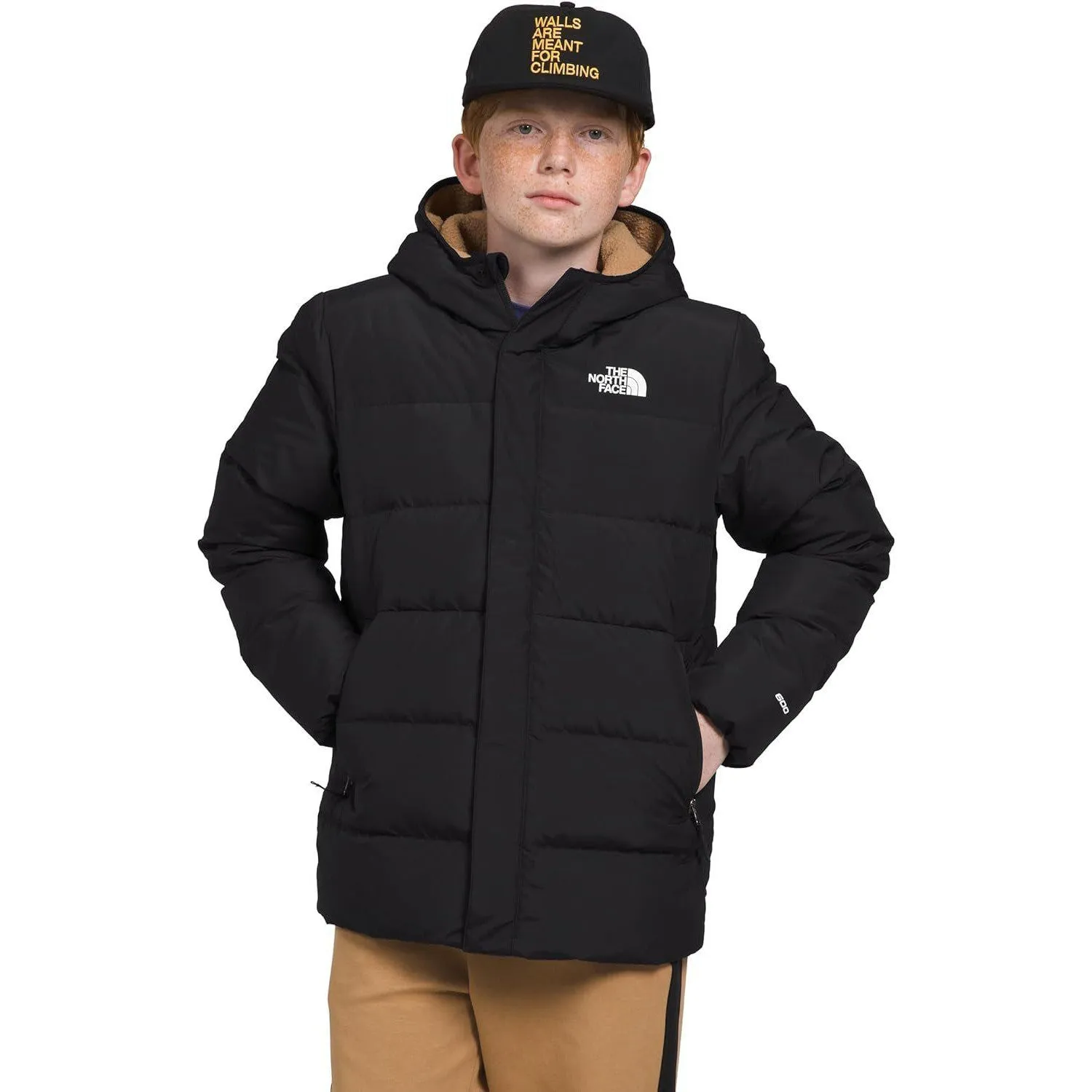 THE NORTH FACE Boys' North Down Fleece-Lined Parka, TNF Black, Medium