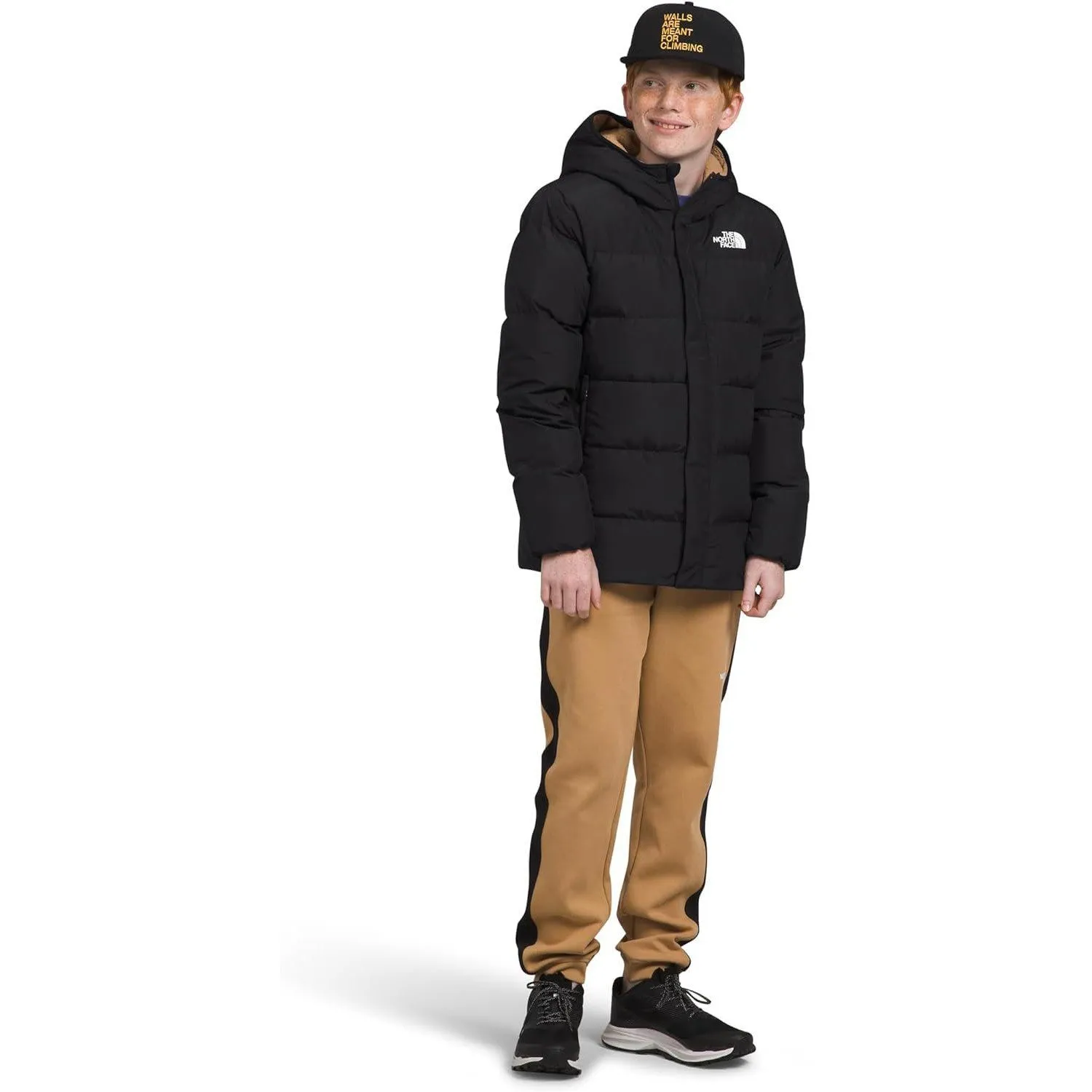 THE NORTH FACE Boys' North Down Fleece-Lined Parka, TNF Black, Medium